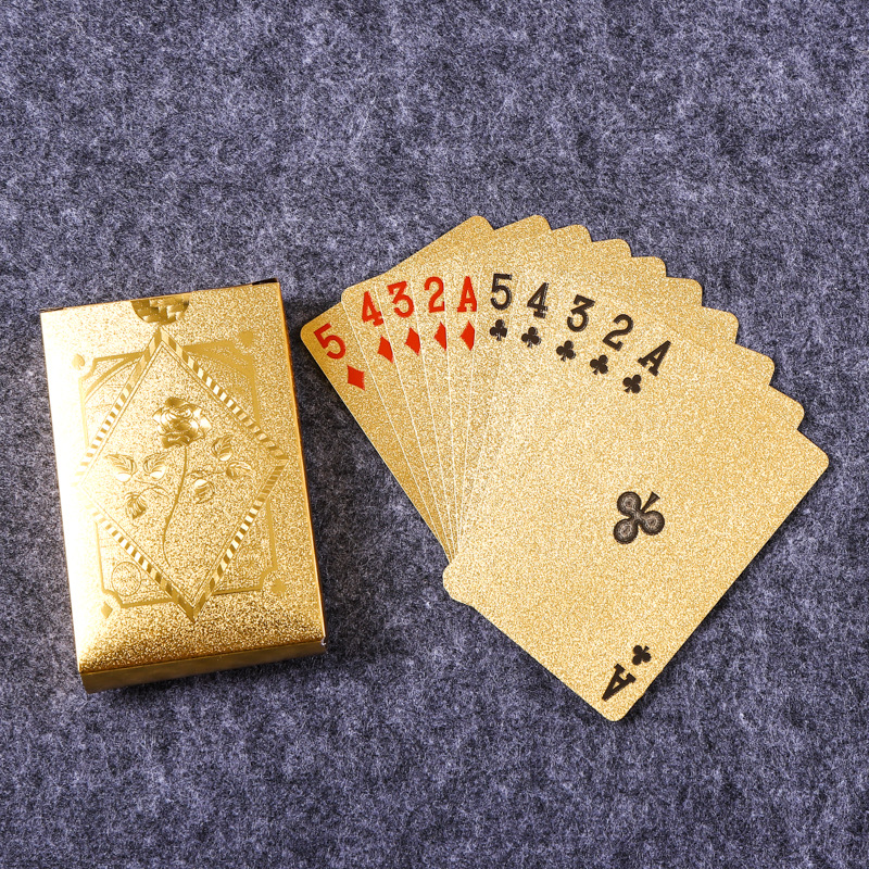 Party Games Using Cards - Gold Foil Skull Poker Cards Waterproof