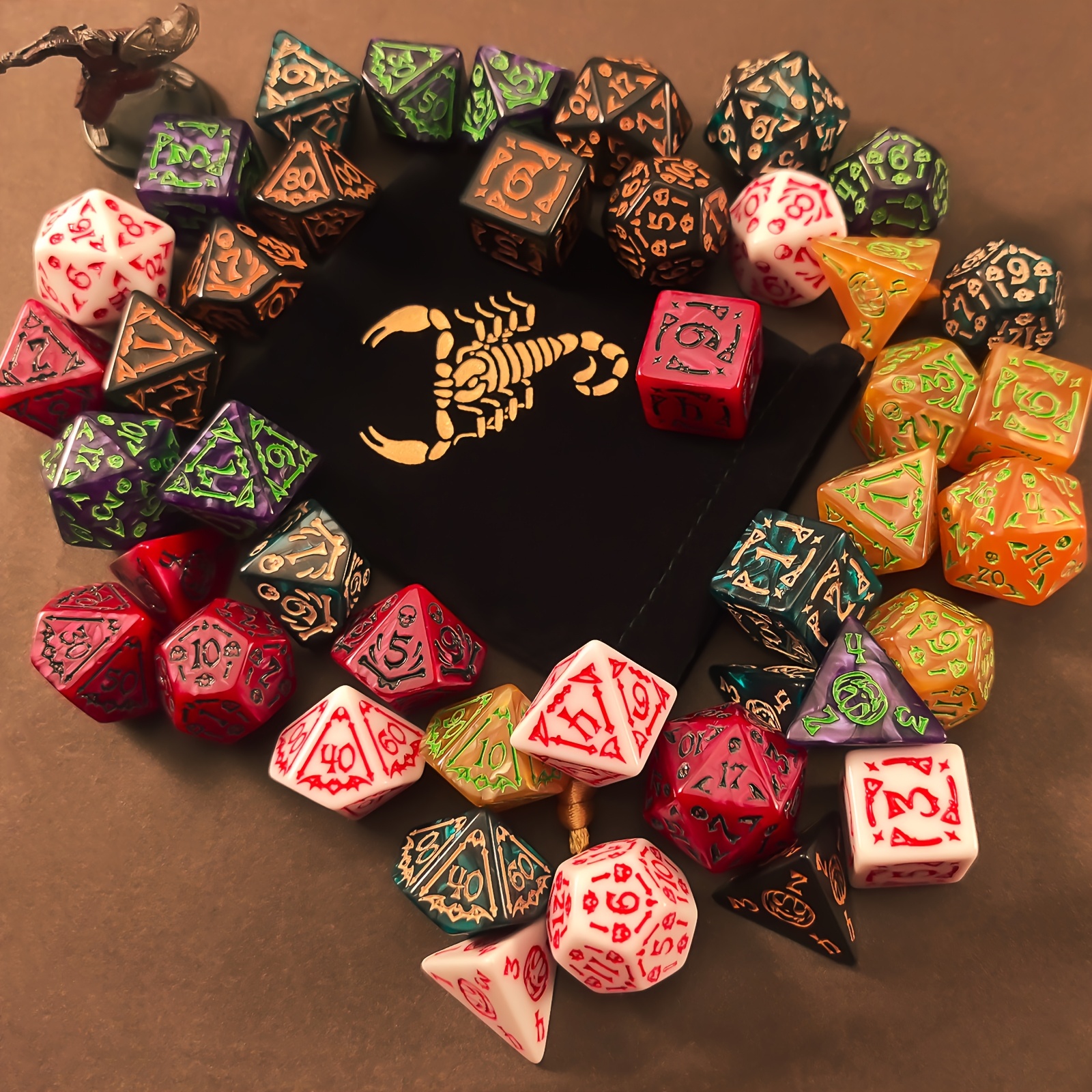 Party Games App - DND Dice Set -7pc Halloween Polyhedral