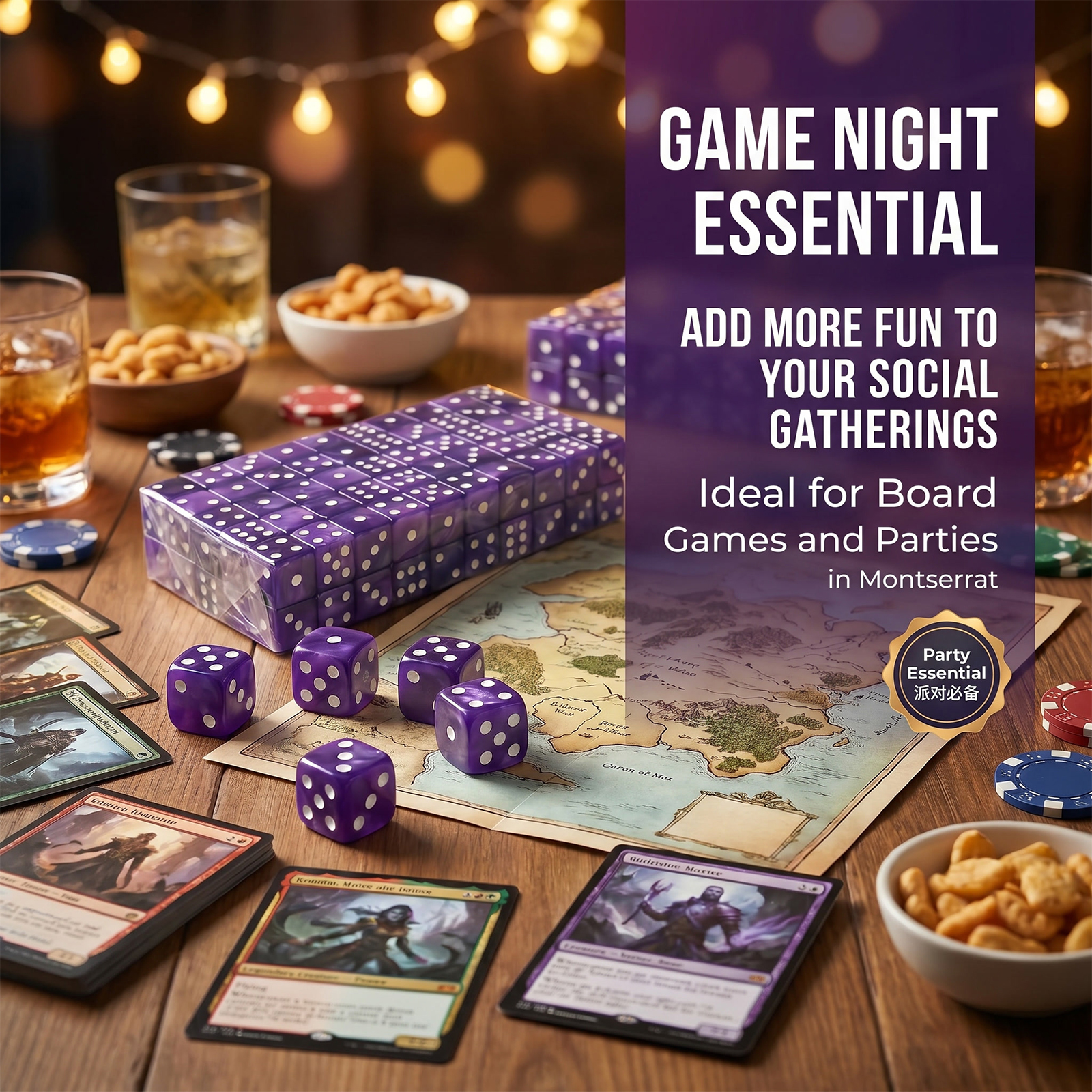Party Games Adults Drinking - 100pcs 12mm Purple Dice Set Fast-Paced