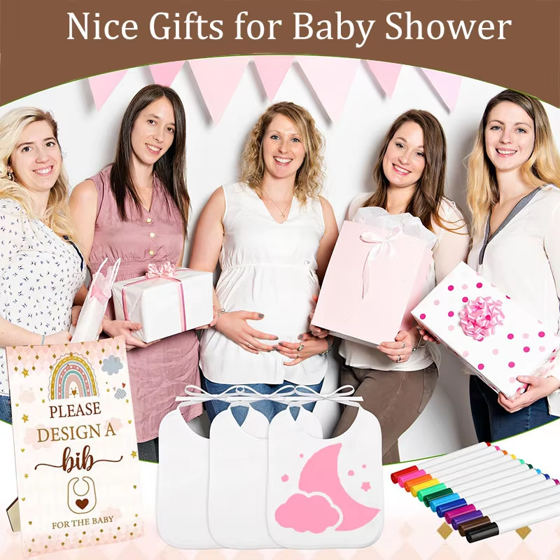 6-30Sets Baby Shower Games Bib - مراجعة Party Games No Supplies وسعره