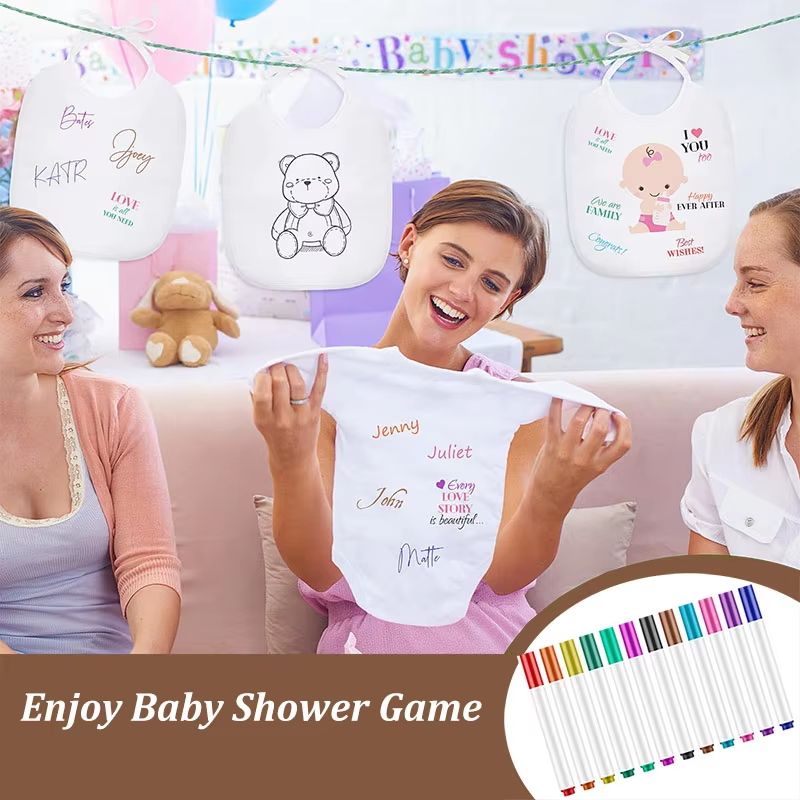 6-30Sets Baby Shower Games Bib - مراجعة Party Games No Supplies وسعره