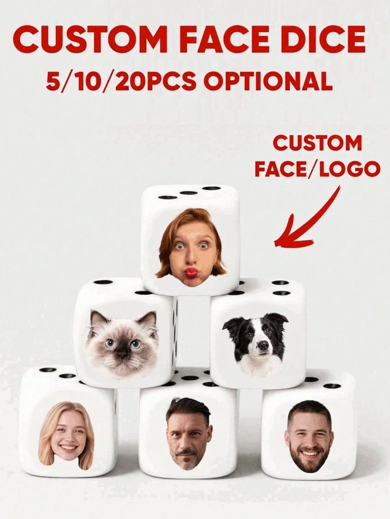 Custom Face Dice Personalized  - مراجعة Party Games Graduation وسعره