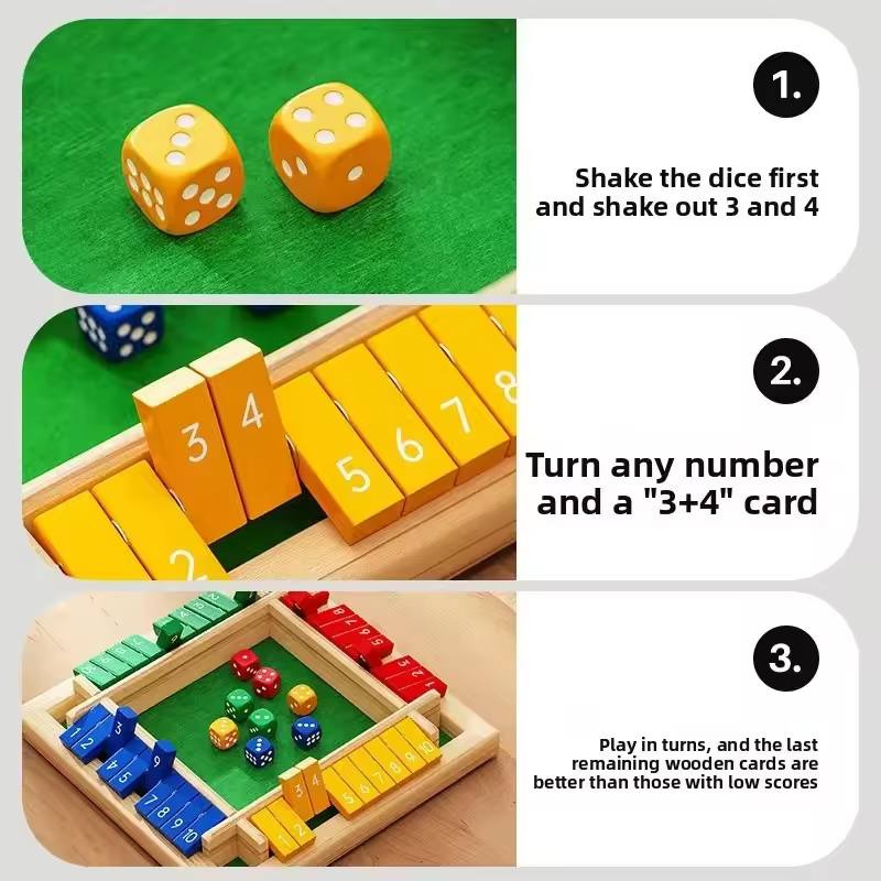 Box Game Wooden Dice Four-Side - مراجعة Party Games For 7 People وسعره