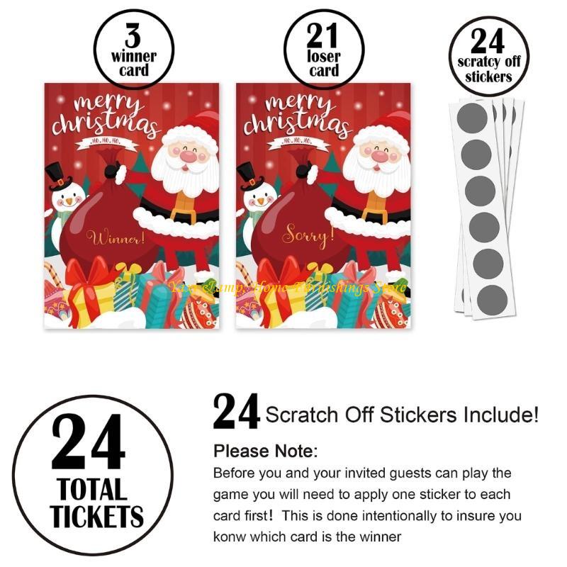24pcs/set Christmas Festive Sc - مراجعة Party Games At Christmas وسعره