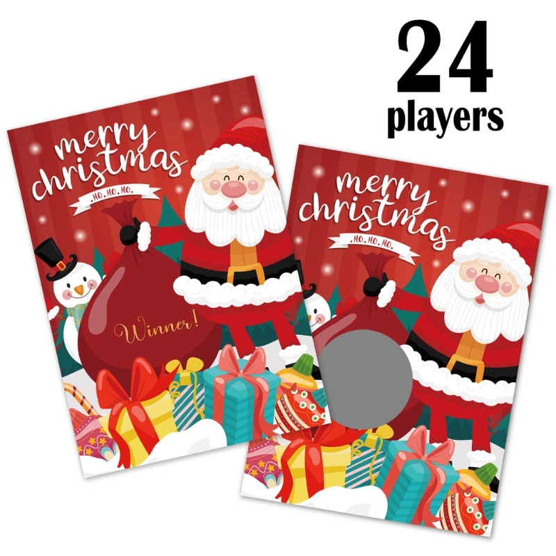 24pcs/set Christmas Festive Sc - مراجعة Party Games At Christmas وسعره