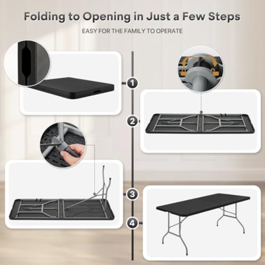 6ft Folding Table for card gam - مراجعة Party Games Using Cards وسعره