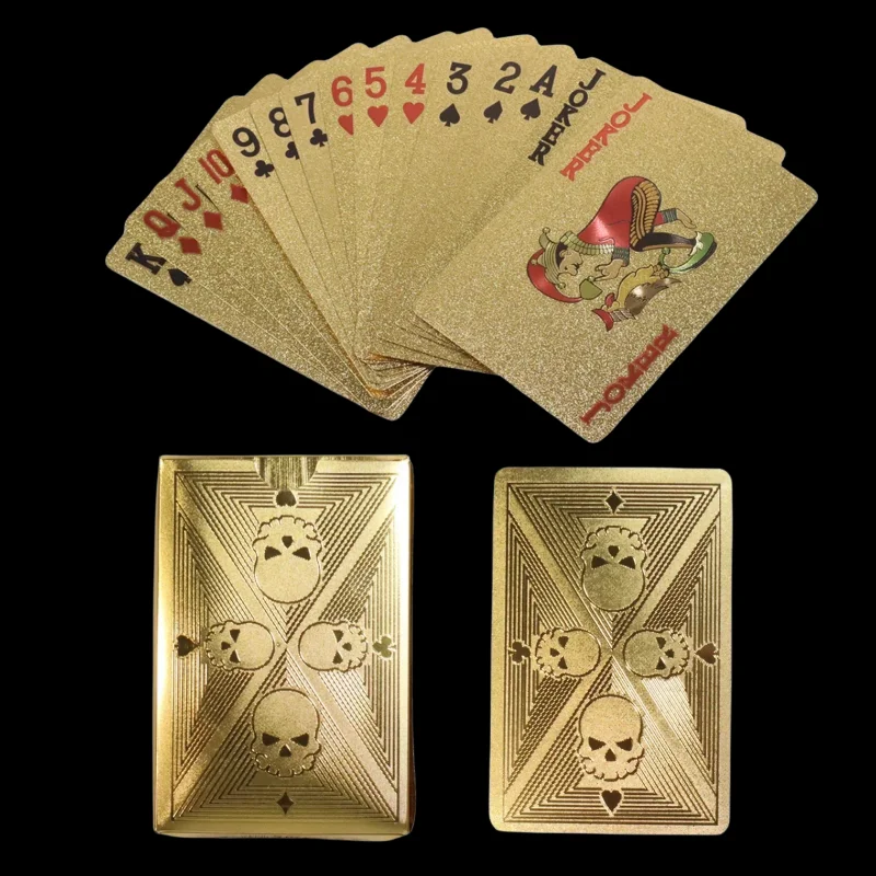 Gold Foil Skull Poker Cards Wa - مراجعة Party Games Using Cards وسعره