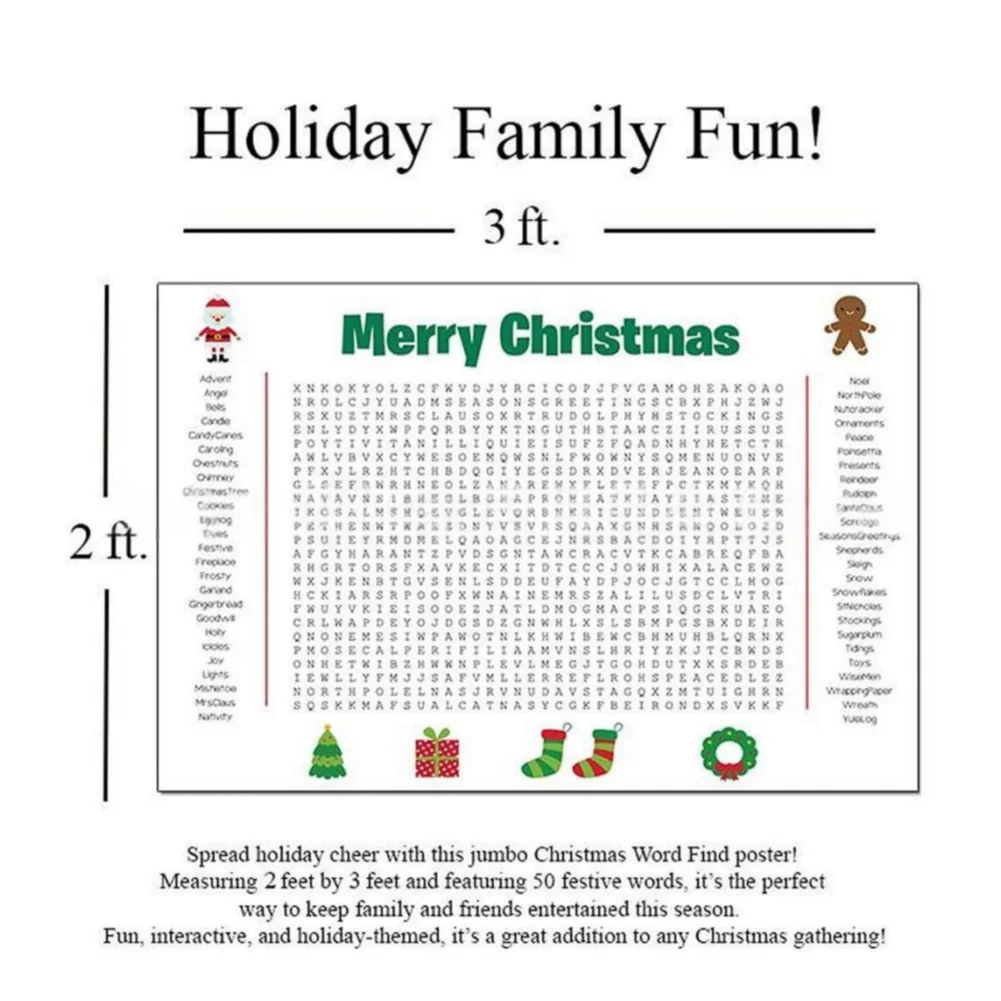 Large Christmas Word Search Po - مراجعة Party Games For Large Groups وسعره