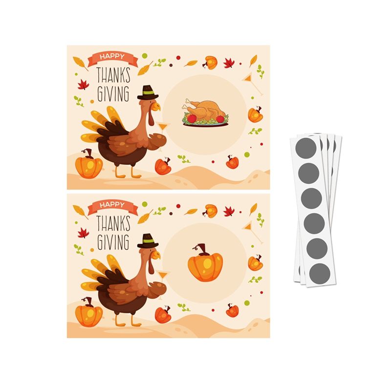 AT84-Thanksgiving Party Scratc - مراجعة Party Games Using Cards وسعره