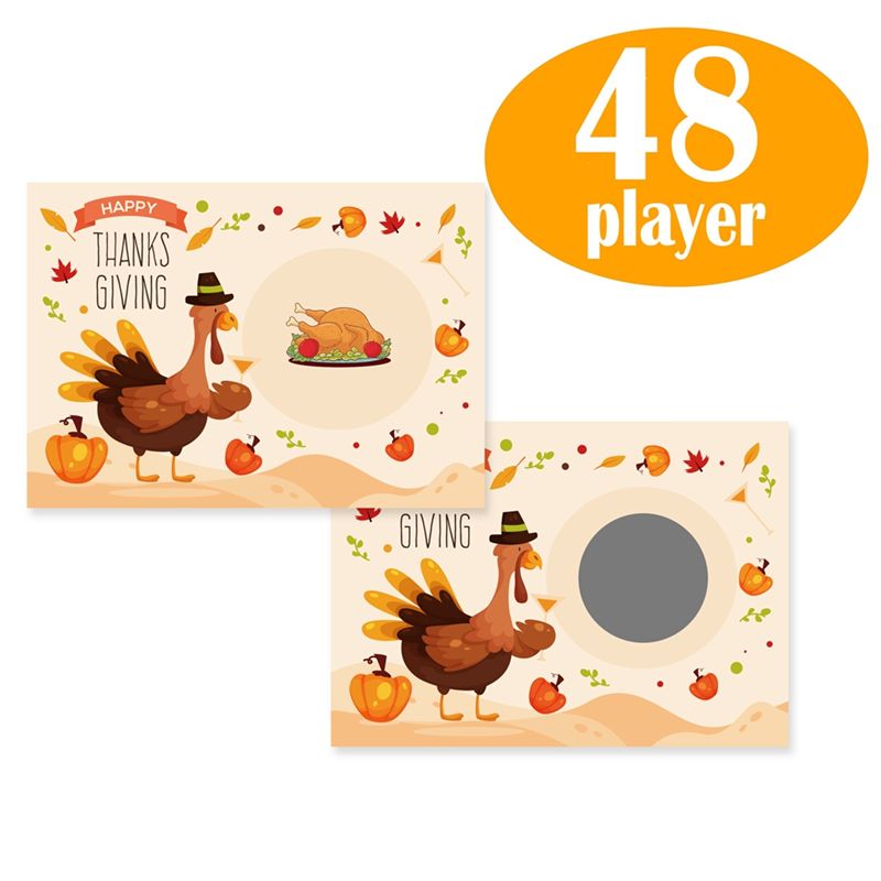 AT84-Thanksgiving Party Scratc - مراجعة Party Games Using Cards وسعره