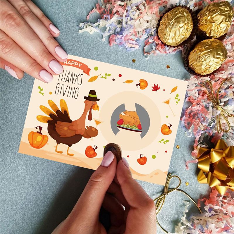 AT84-Thanksgiving Party Scratc - مراجعة Party Games Using Cards وسعره