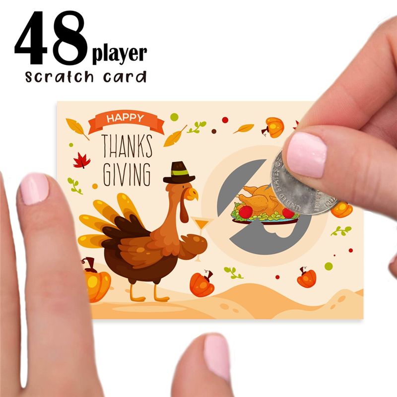 AT84-Thanksgiving Party Scratc - مراجعة Party Games Using Cards وسعره