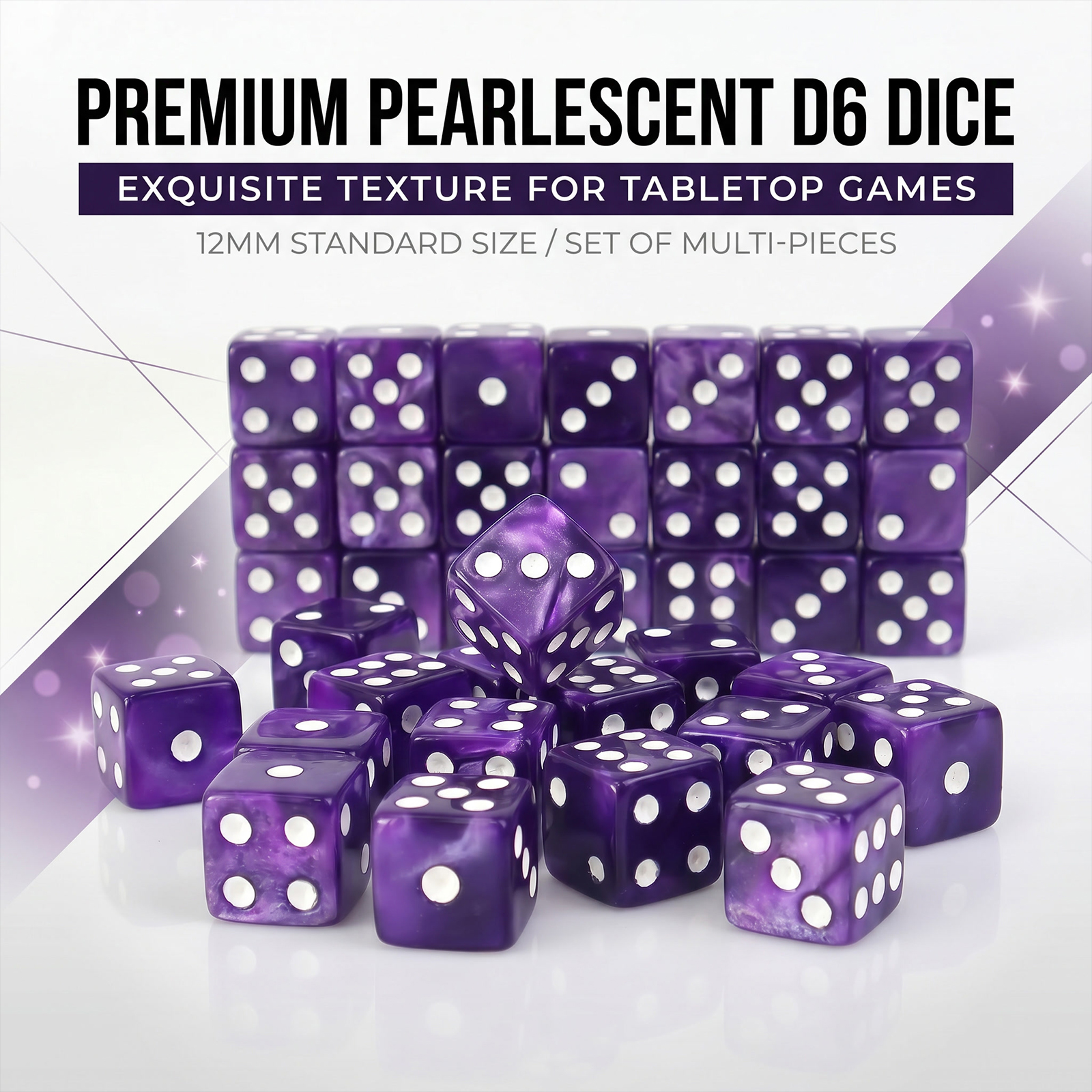 100pcs 12mm Purple Dice Set Fa - مراجعة Party Games Adults Drinking وسعره