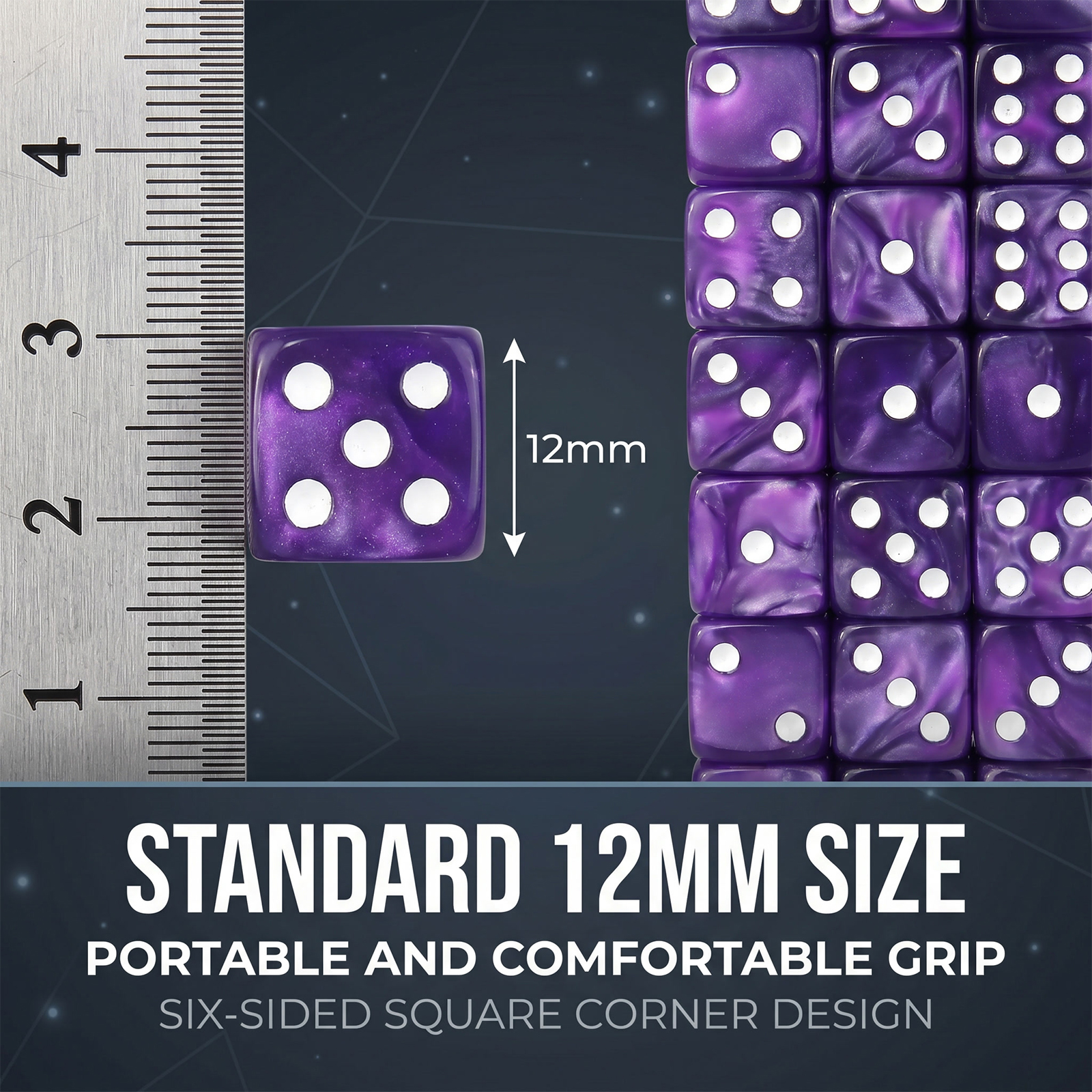 100pcs 12mm Purple Dice Set Fa - مراجعة Party Games Adults Drinking وسعره
