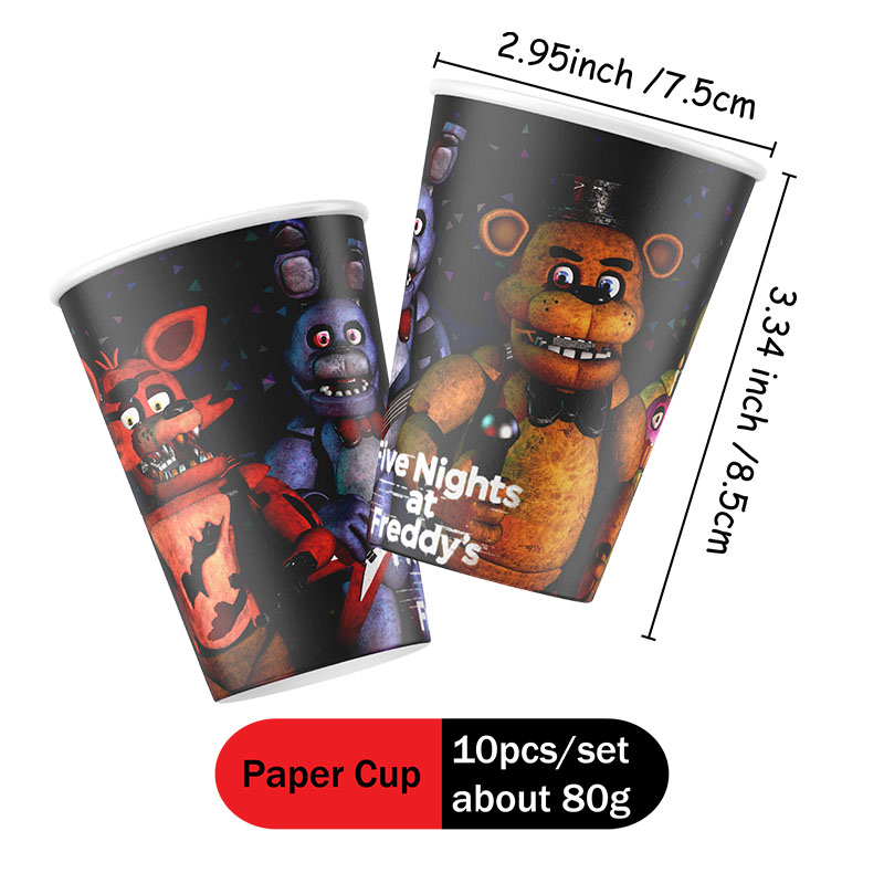 FNAF Themed Paper Plate Cups C - مراجعة Party Games At Christmas وسعره