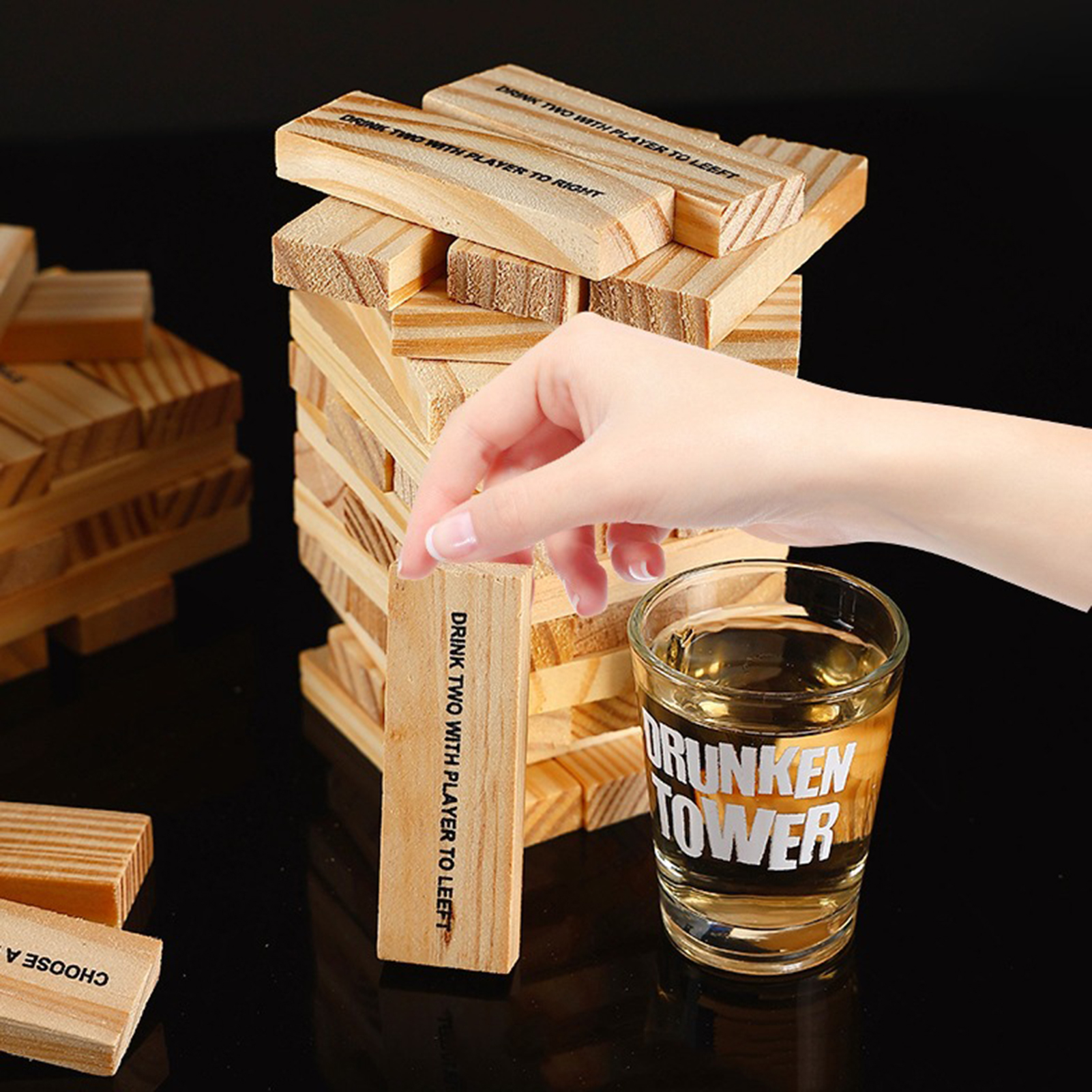 Wooden Stacking Drinking Game  - مراجعة Party Games Adults Drinking وسعره