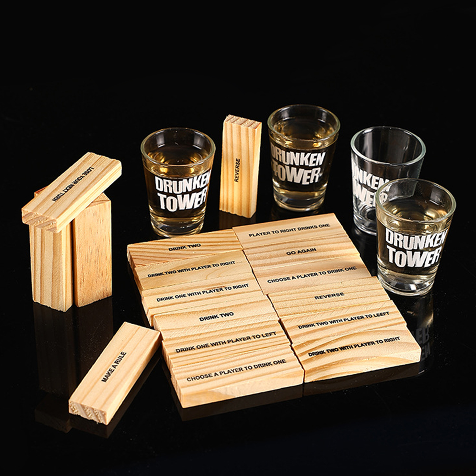 Wooden Stacking Drinking Game  - مراجعة Party Games Adults Drinking وسعره