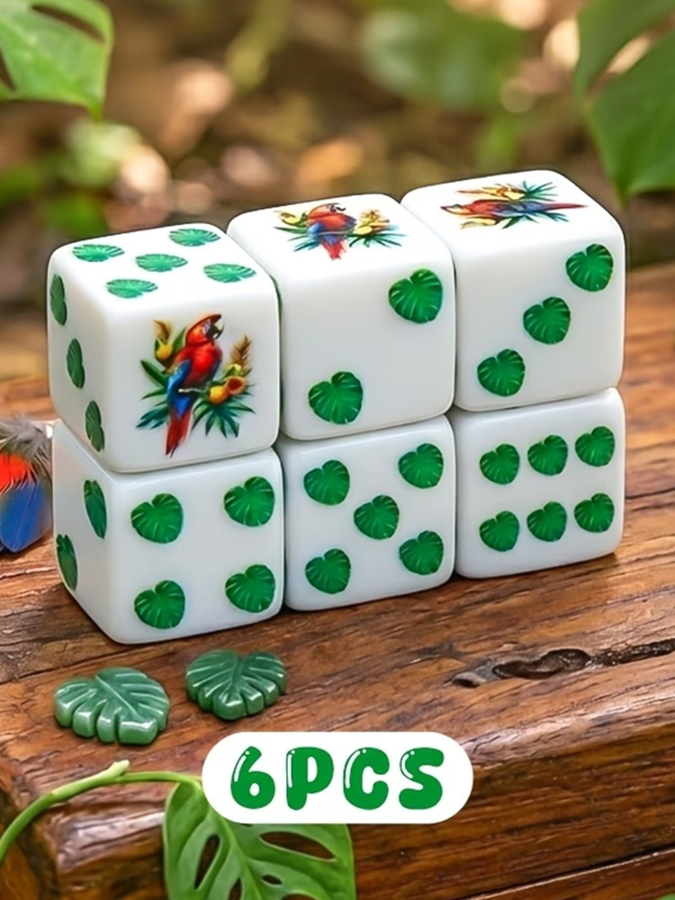 CANDYPIXEL 6PcsParrot D6 Dice  - مراجعة Party Games App وسعره