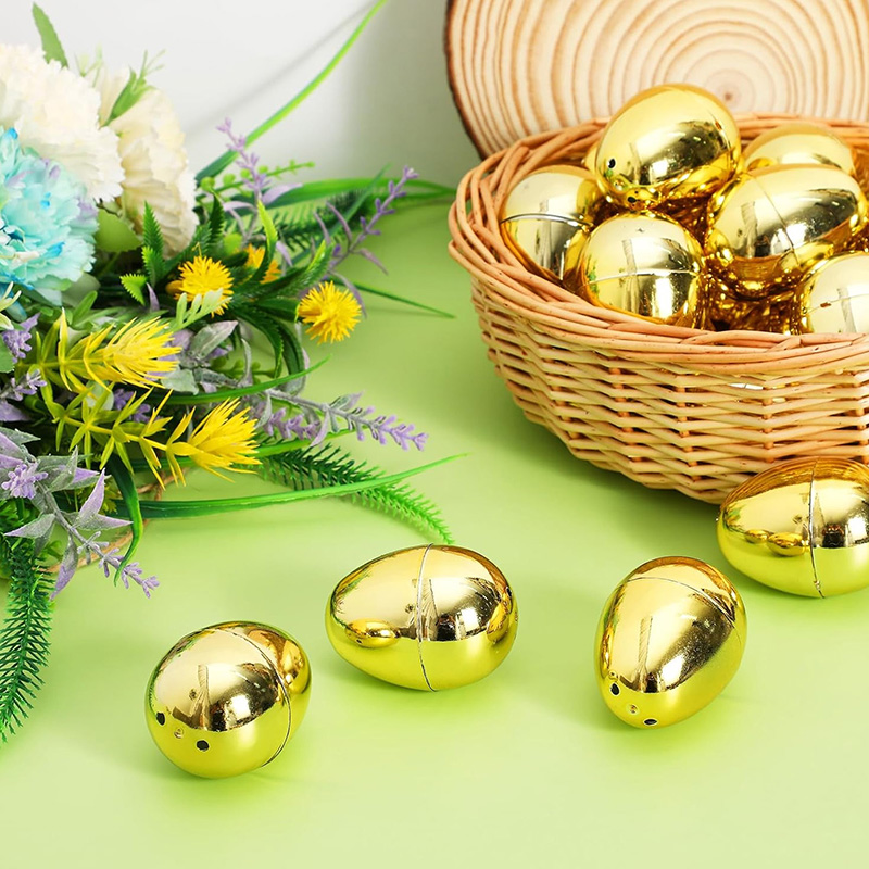 6-24Pcs Golden Easter Eggs Pla - مراجعة Party Games No Supplies وسعره