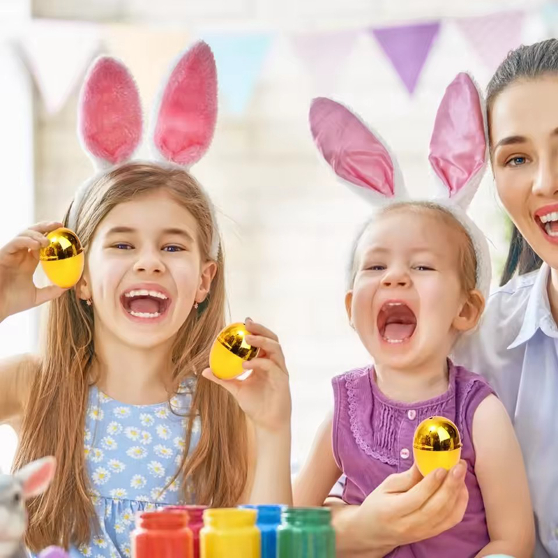 6-24Pcs Golden Easter Eggs Pla - مراجعة Party Games No Supplies وسعره